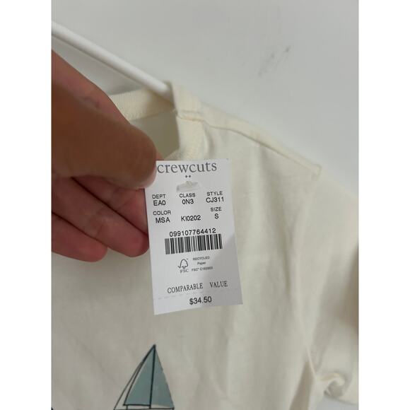 J. Crew Crewcuts Boys' sailboats graphic tee NWT Size: Small 6/7 - Picture 5 of 6